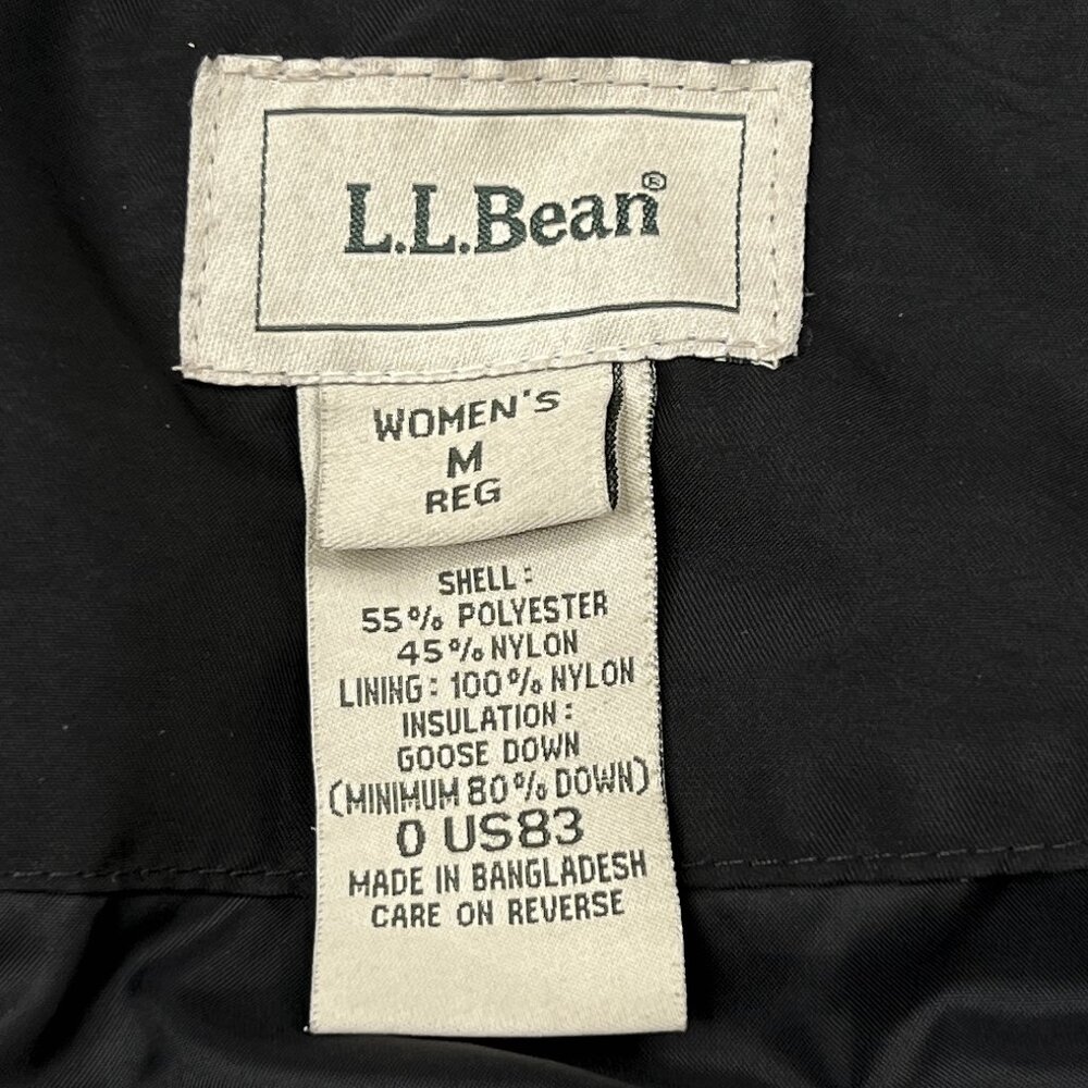 L.L. Bean Y2K Vintage Goose Down Puffer Black Hooded Parka WinterJacket Size M - Picture 7 of 7